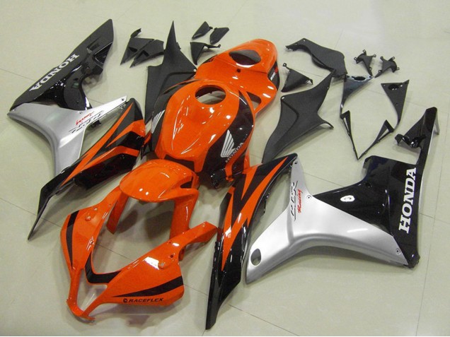 2007-2008 Silver Orange Glossy Black Honda CBR600RR Motorcycle Fairing