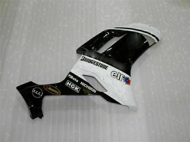 2007-2008 Black White Kawasaki ZX6R Motorcycle Fairings