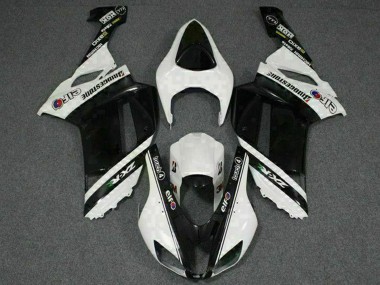 2007-2008 Black White Elf Kawasaki ZX6R Motorcycle Fairings
