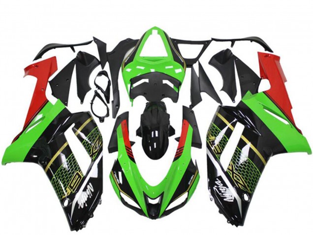 2007-2008 Green Black Kawasaki ZX6R Motorcycle Fairing
