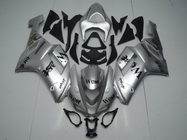 2007-2008 Silver West Kawasaki ZX6R Motorcycle Fairings