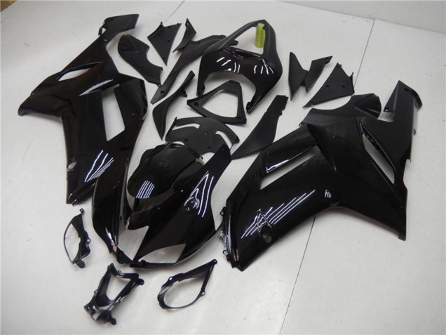 2007-2008 Glossy Black Kawasaki ZX6R Abs Motorcycle Fairing