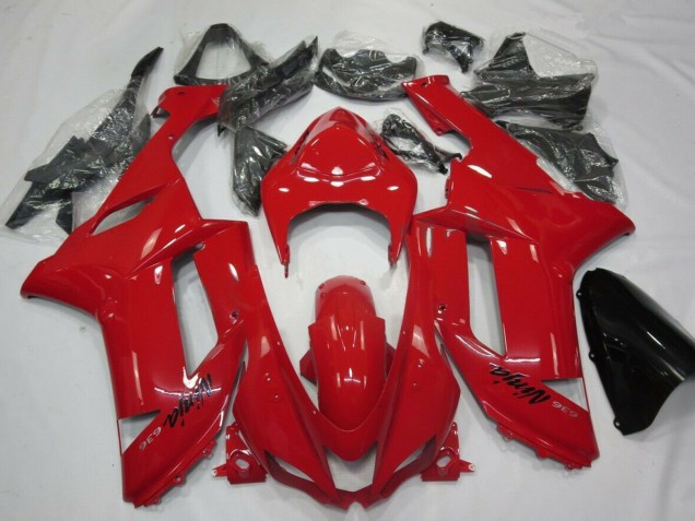 2007-2008 Red Kawasaki ZX6R Motorcycle Fairings