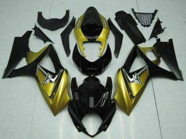 2007-2008 Gold Glossy Black Silver Decal Suzuki GSXR 1000 Motorcycle Fairings