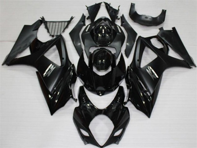 2007-2008 Glossy Black Matte Black White Suzuki GSXR 1000 Motorcycle Fairings
