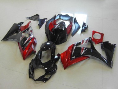 2007-2008 Red Glossy Black No Decal Suzuki GSXR 1000 Motorcycle Fairings