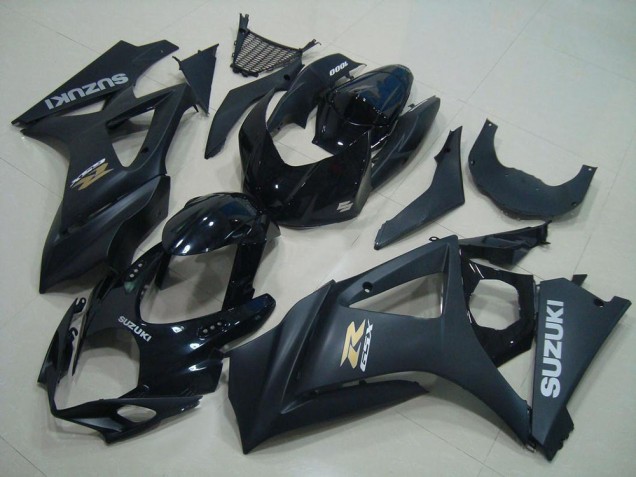 2007-2008 Glossy Black Matte Black Gold OEM Style Suzuki GSXR 1000 Motorcycle Fairings