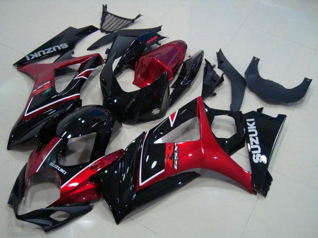 2007-2008 Red Glossy Black Suzuki GSXR 1000 Motorcycle Fairing