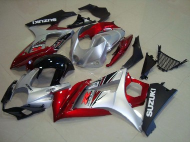 2007-2008 Red Silver Glossy Black Suzuki GSXR 1000 Motorcycle Fairings