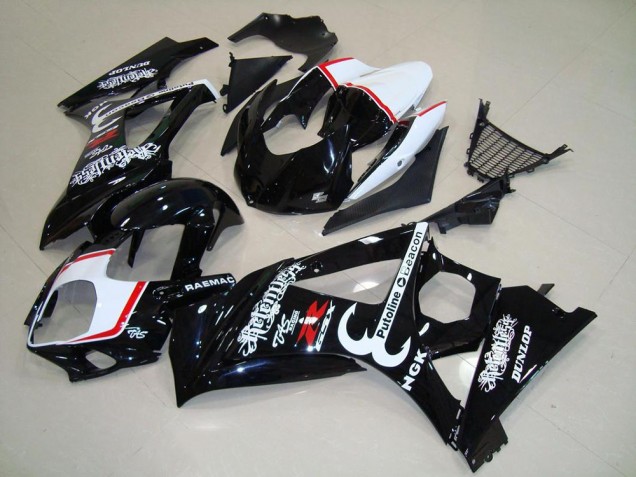 2007-2008 Glossy Black Red Relentless Suzuki GSXR 1000 Motorcycle Fairings