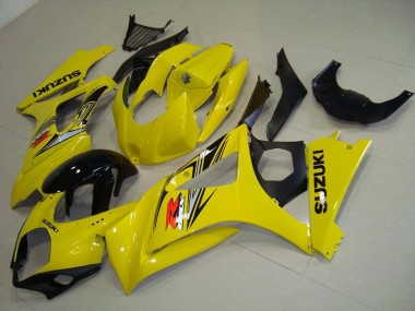 2007-2008 Yellow Glossy Black Suzuki GSXR 1000 Motorcycle Fairing