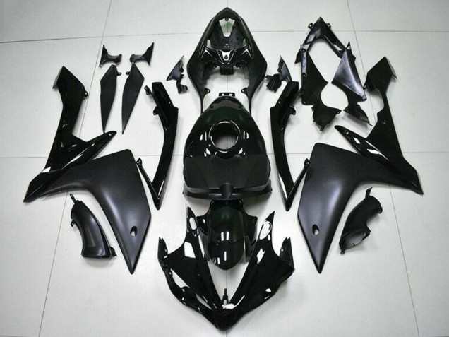2007-2008 Glossy Black Matte Black Yamaha YZF R1 Motorcycle Fairings