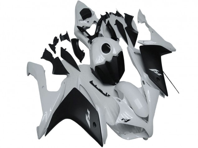 2007-2008 White Matte Black Yamaha YZF R1 Motorcycle Fairing
