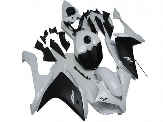 2007-2008 White Matte Black Yamaha YZF R1 Motorcycle Fairing
