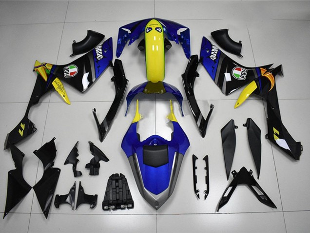 2007-2008 Blue Yellow Black Shark Yamaha YZF R1 Motorcycle Fairings