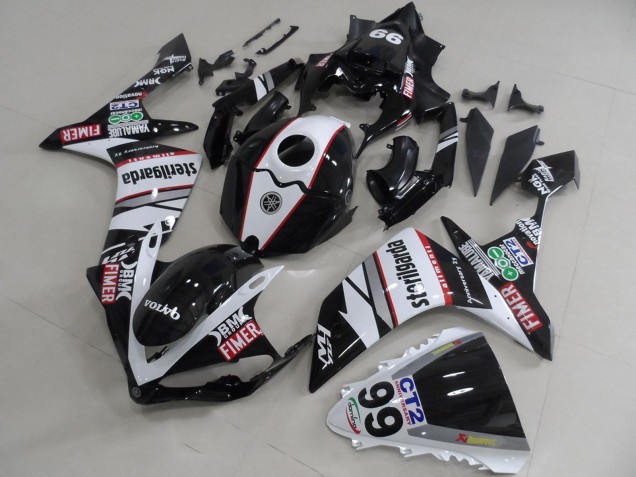 2007-2008 White Black Red Volvo Fimer Sterilgarda Yamaha YZF R1 Motorcycle Fairings