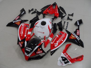 2007-2008 Red White Black Volvo Fimer Santander Yamaha YZF R1 Motorcycle Fairings