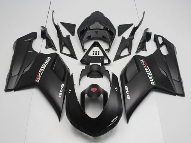 2007-2014 Matte Black Corse Ducati 848 Motorcycle Fairings