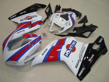 2007-2014 White Red Green Glossy Black Martini Ducati 848 Motorcycle Fairings
