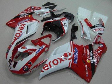 2007-2014 White Red Glossy Black Valsir Xerox OEM Style 21 Ducati 848 1098 1198 Motorcycle Fairing