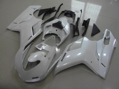 2007-2014 Glossy White Ducati 1198 Motorcycle Fairings