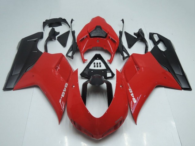 2007-2014 Red Matte Black OEM Style Ducati 848 Motorcycle Fairings