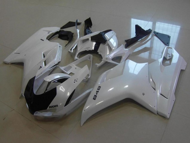 2007-2014 Glossy White Ducati 848 Motorcycle Fairings