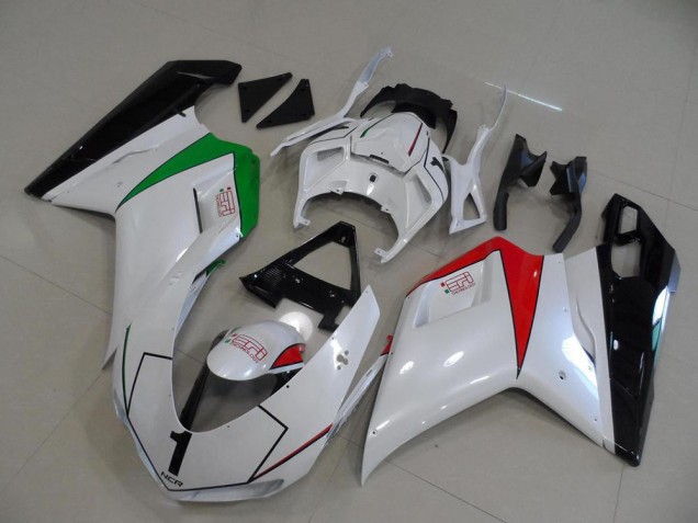 2007-2014 Glossy White Red Green Glossy Black Ducati 848 1098 1198 Motorcycle Fairings
