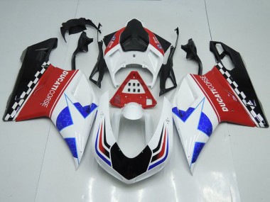 2007-2014 White Red Blue Glossy Black Corse Ducati 848 1098 1198 Motorcycle Fairings