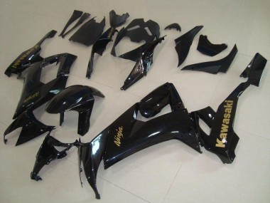 2008-2010 Glossy Black Gold Decal Kawasaki ZX10R Motorcycle Fairings