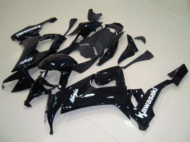 2008-2010 Glossy Black White Decal Kawasaki ZX10R Motorcycle Fairing