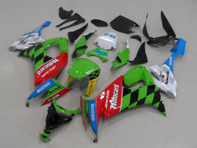 2008-2010 Green Red Blue Black Motocard Kawasaki ZX10R Motorcycle Fairings