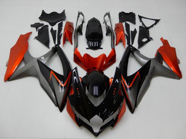 2008-2010 Orange Grey Glossy Black Suzuki GSXR 600/750 Motorcycle Fairings