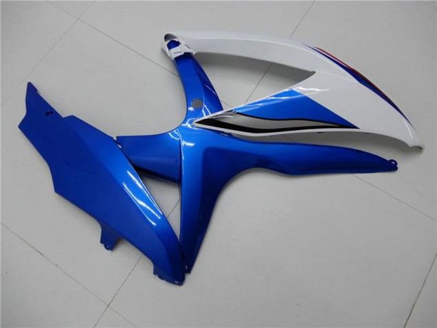 2008-2010 White Blue Suzuki GSXR 600/750 Motorcycle Fairings