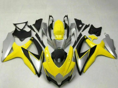 2008-2010 Yellow Silver Glossy Black Suzuki GSXR 600/750 Motorcycle Fairings