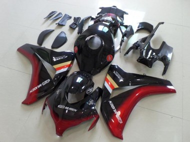 2008-2011 Glossy Black Red Mugen Honda CBR1000RR Motorcycle Fairings