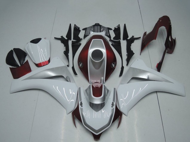 2008-2011 White Silver Maroon Red Honda CBR1000RR Motorcycle Fairings