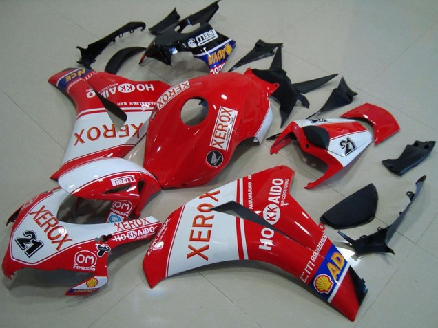 2008-2011 White Red Xerox 21 Honda CBR1000RR Motorcycle Fairings