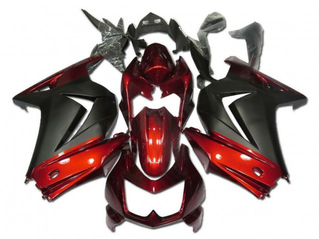 2008-2012 Red Matte Black Kawasaki EX250 Motorcycle Fairings