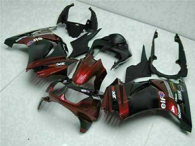 2008-2012 Glossy Black Maroon Red Kawasaki EX250 Motorcycle Fairings