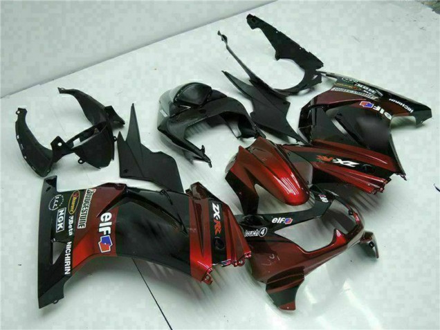 2008-2012 Glossy Black Maroon Red Kawasaki EX250 Motorcycle Fairings