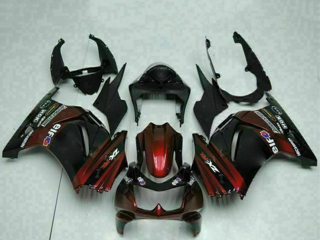 2008-2012 Glossy Black Maroon Red Kawasaki EX250 Motorcycle Fairings