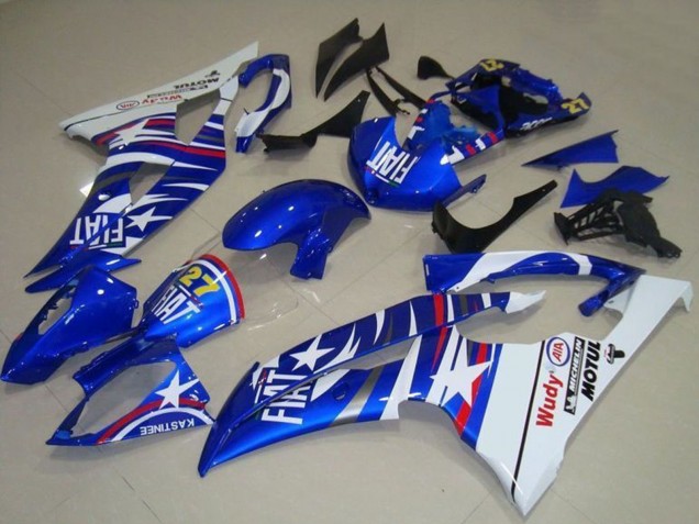 2008-2016 White Blue Fiat Motul Michelin 27 Yamaha YZF R6 Motorcycle Fairings