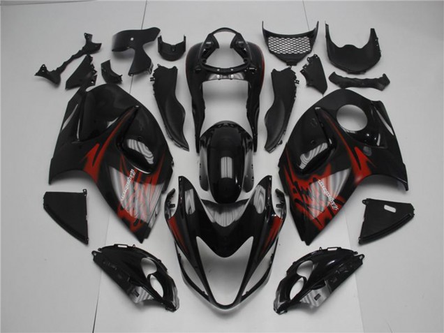2008-2020 Glossy Black Red Suzuki GSXR 1300 Hayabusa Motorcycle Fairings