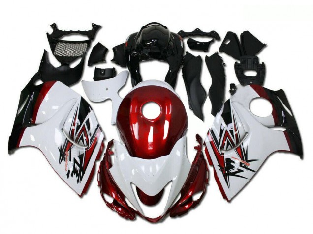 2008-2020 White Red Black Suzuki GSXR 1300 Hayabusa Motorcycle Fairings