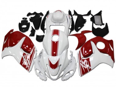 2008-2020 White Red Suzuki GSXR 1300 Hayabusa Motorcycle Fairings