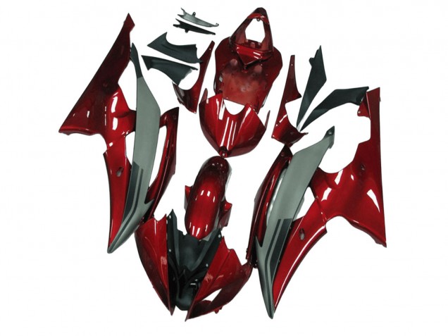 2008-2016 Red Grey Yamaha YZF R6 Motorcycle Fairings