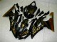 2008-2016 Glossy Black Gold Flame Yamaha YZF R6 Motorcycle Fairings