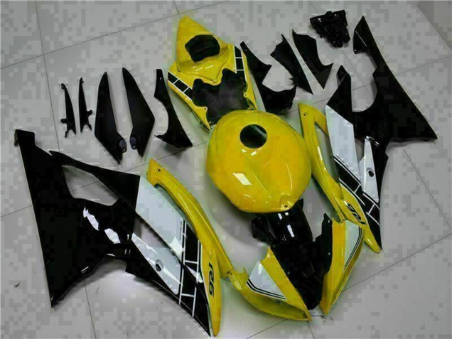 2008-2016 Yellow White Glossy Black Yamaha YZF R6 Motorcycle Fairings