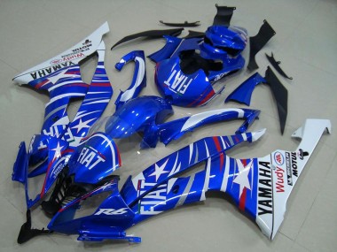 2008-2016 White Blue Fiat Motul Michelin Yamaha YZF R6 Motorcycle Fairings